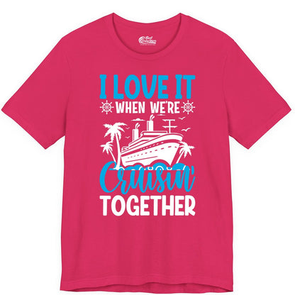 Cruising Together Shirt - Family Cruise Vacation Apparel for Groups (Premium Tee) in Fuchsia - Cruisin Together Shirt - Cruise Ship Palm Trees Nautical Group Tee