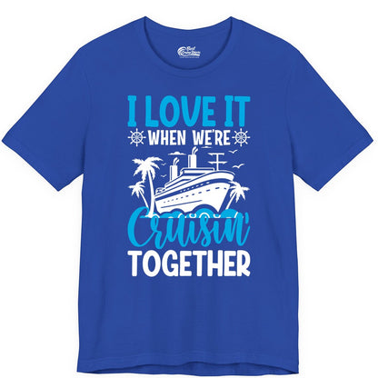Cruising Together Shirt - Family Cruise Vacation Apparel for Groups (Premium Tee) in True Royal - Cruisin Together Shirt - Cruise Ship Palm Trees Nautical Group Tee