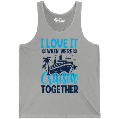 Cruising Together Shirt - Family Cruise Vacation Apparel for Groups (Tank Top) in Athletic Heather - Cruisin Together Shirt - Cruise Ship Palm Trees Nautical Group Tee