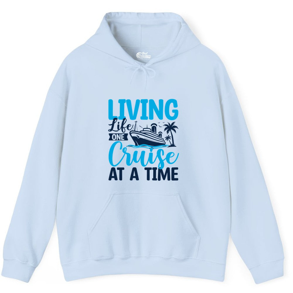 Living Life One Cruise at a Time Shirt - Cruise Apparel & Gift (Hoodie) in Light Blue - Living Life One Cruise at a Time Nautical Tropical Cruise Shirt