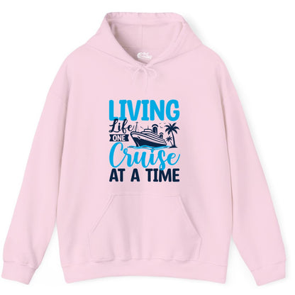 Living Life One Cruise at a Time Shirt - Cruise Apparel & Gift (Hoodie) in Light Pink - Living Life One Cruise at a Time Nautical Tropical Cruise Shirt