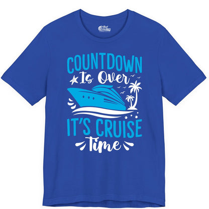 Cruise Vacation Shirt - Fun Family Cruise Apparel for Getaways (Premium Tee) in True Royal - Countdown Is Over It’s Cruise Time Tropical Palm Tree Shirt