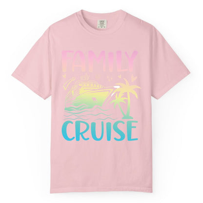 Family Cruise Shirt - Tropical Cruise Vacation Tee for Group Trips (Comfort Color) in Blossom - Family Cruise Shirt - Tropical Beach and Cruise Ship Pastel Design