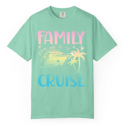 Family Cruise Shirt - Tropical Cruise Vacation Tee for Group Trips (Comfort Color) in Island Reef - Family Cruise Shirt - Tropical Beach and Cruise Ship Pastel Design