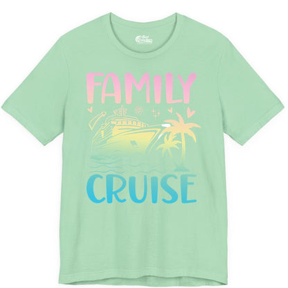 Family Cruise Shirt - Tropical Cruise Vacation Tee for Group Trips (Premium Tee) in Mint - Family Cruise Shirt - Tropical Beach and Cruise Ship Pastel Design