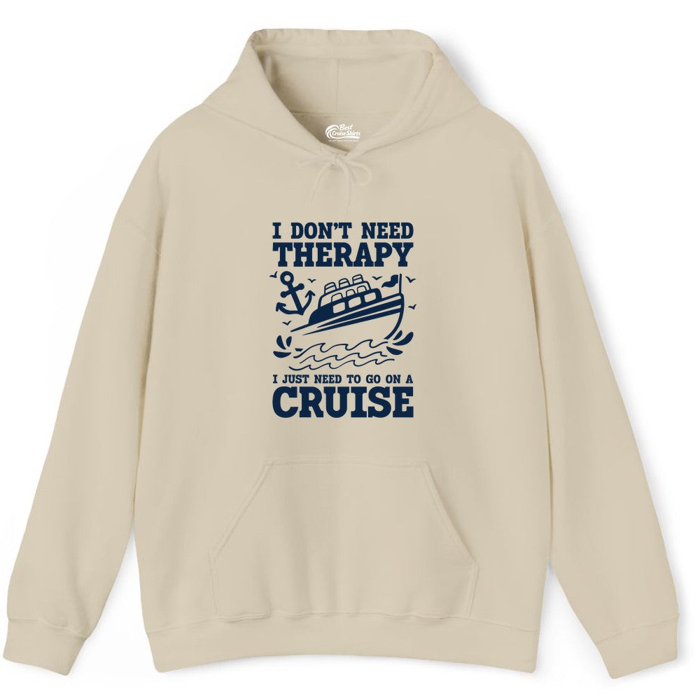 I Need a Cruise Shirt - Funny Cruise Therapy Nautical T-Shirt Design Hoodie - View 7 - Best Cruise Shirts