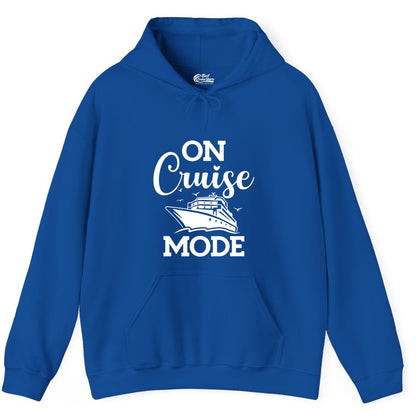 On Cruise Mode Shirt - Funny Nautical Cruise Vacation Apparel Gift (Hoodie) in Royal - On Cruise Mode Shirt - Nautical Ship Graphic Bold Typography Tee
