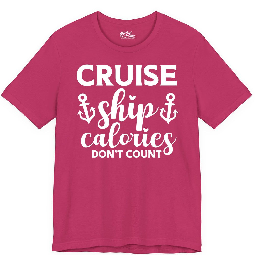 Cruise Ship Calories Dont Count Shirt - Funny Cruise Ship Humor Tee (Premium Tee) in Berry - Cruise Ship Calories Dont Count Funny Nautical Anchor Cruise Shirt