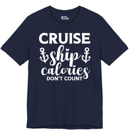 Cruise Ship Calories Dont Count Shirt - Funny Cruise Ship Humor Tee (Premium Tee) in Navy - Cruise Ship Calories Dont Count Funny Nautical Anchor Cruise Shirt