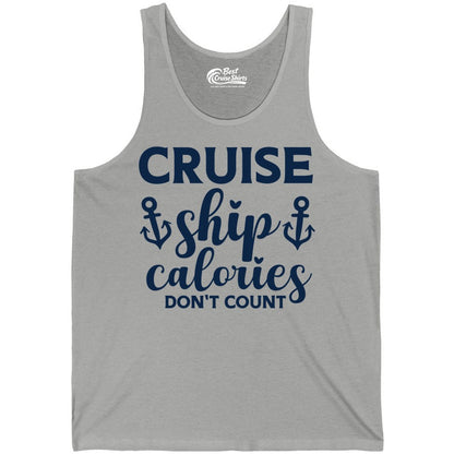 Cruise Ship Calories Dont Count Shirt - Funny Cruise Ship Humor Tee (Tank Top) in Athletic Heather - Cruise Ship Calories Dont Count Funny Nautical Anchor Cruise Shirt