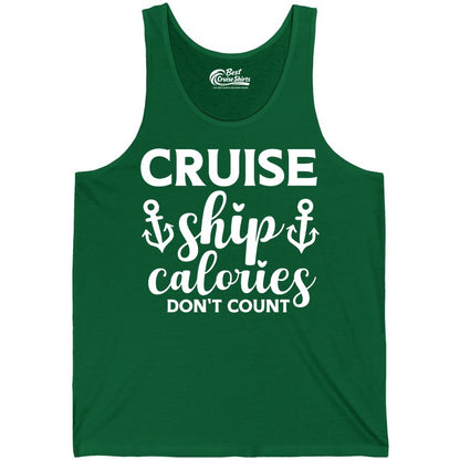 Cruise Ship Calories Dont Count Shirt - Funny Cruise Ship Humor Tee (Tank Top) in Kelly - Cruise Ship Calories Dont Count Funny Nautical Anchor Cruise Shirt
