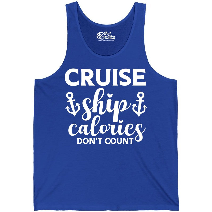 Cruise Ship Calories Dont Count Shirt - Funny Cruise Ship Humor Tee (Tank Top) in True Royal - Cruise Ship Calories Dont Count Funny Nautical Anchor Cruise Shirt
