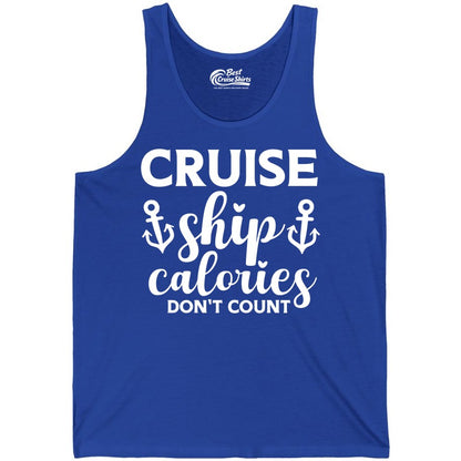 Cruise Ship Calories Dont Count Shirt - Funny Cruise Ship Humor Tee (Tank Top) in True Royal - Cruise Ship Calories Dont Count Funny Nautical Anchor Cruise Shirt