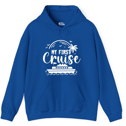 My First Cruise Shirt - Tropical Family Cruise Vacation Apparel (Hoodie) in Royal - My First Cruise Shirt - Tropical Nautical Family Voyage Celebration
