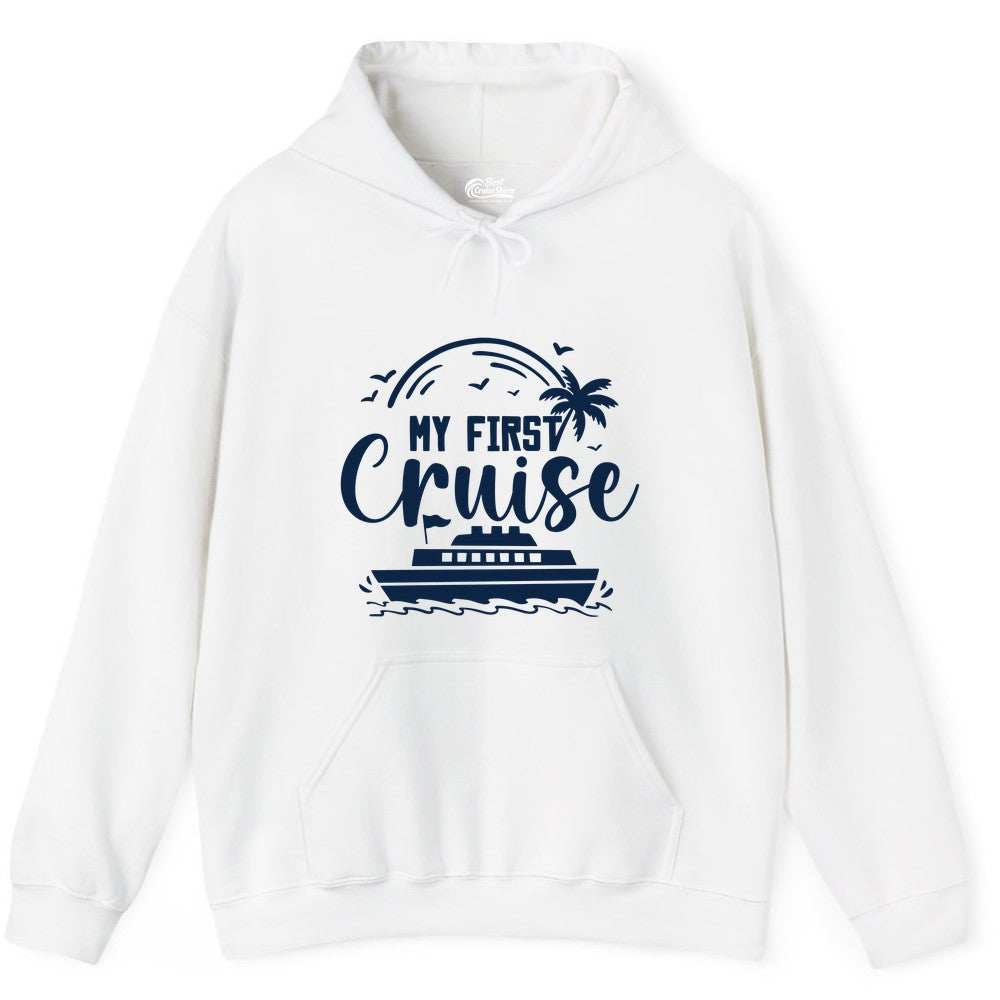My First Cruise Shirt - Tropical Family Cruise Vacation Apparel (Hoodie) in White - My First Cruise Shirt - Tropical Nautical Family Voyage Celebration