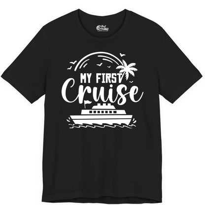 My First Cruise Shirt - Tropical Family Cruise Vacation Apparel (Premium Tee) in Black - My First Cruise Shirt - Tropical Nautical Family Voyage Celebration