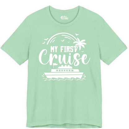 My First Cruise Shirt - Tropical Family Cruise Vacation Apparel (Premium Tee) in Mint - My First Cruise Shirt - Tropical Nautical Family Voyage Celebration