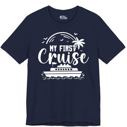 My First Cruise Shirt - Tropical Family Cruise Vacation Apparel (Premium Tee) in Navy - My First Cruise Shirt - Tropical Nautical Family Voyage Celebration