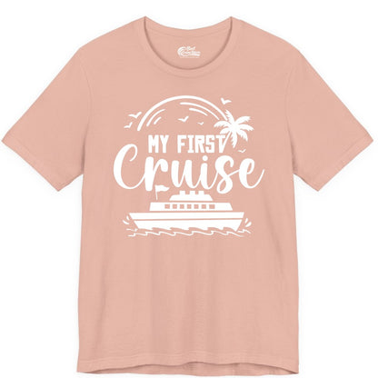 My First Cruise Shirt - Tropical Family Cruise Vacation Apparel (Premium Tee) in Peach - My First Cruise Shirt - Tropical Nautical Family Voyage Celebration