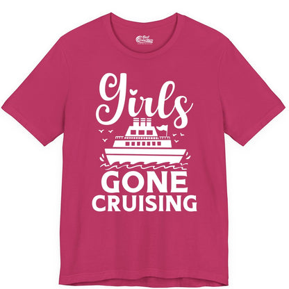 Girls Gone Cruising Shirt - Fun Cruise Squad Apparel for Girls Trips (Premium Tee) in Berry - Girls Gone Cruising Nautical Party Group Cruise Shirt