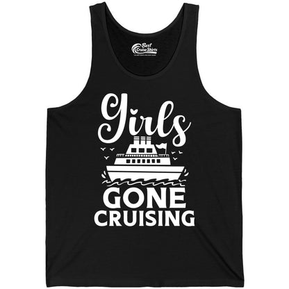 Girls Gone Cruising Shirt - Fun Cruise Squad Apparel for Girls Trips (Tank Top) in Black - Girls Gone Cruising Nautical Party Group Cruise Shirt