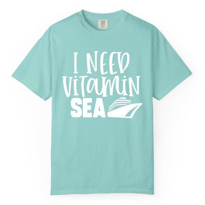 Vitamin Sea Cruise Shirt - Funny Cruise Vacation Apparel for Travelers (Comfort Color) in Chalky Mint - I Need Vitamin Sea Cruise Ship Funny Nautical Vacation Shirt