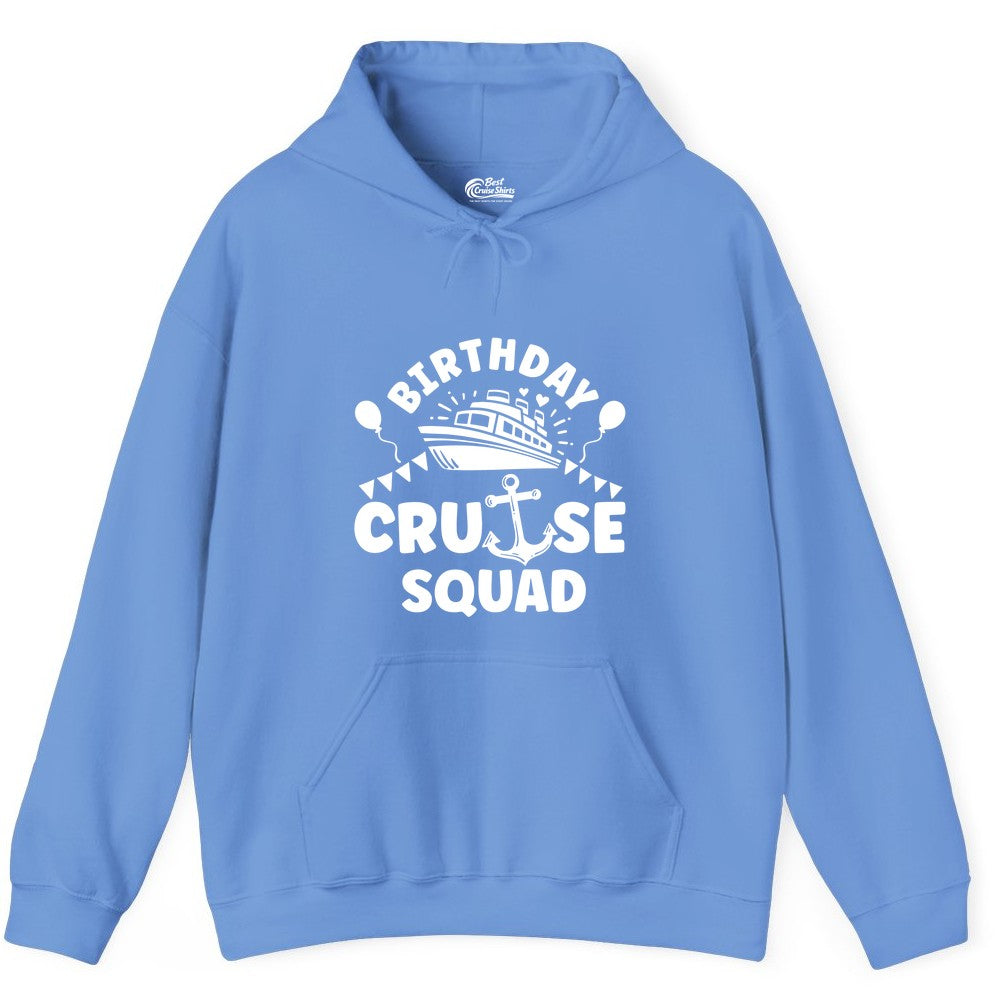 Birthday Cruise Squad Shirt - Fun Nautical Group Celebration Tee (Hoodie) in Carolina Blue - Birthday Cruise Squad Shirt - Nautical Party Celebration Tee Design