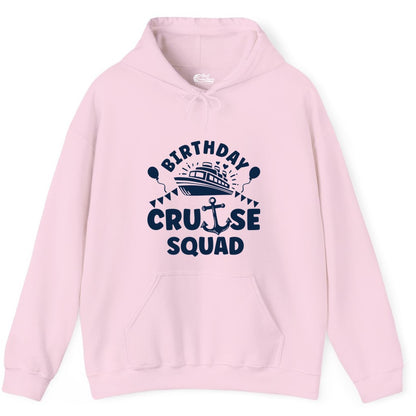 Birthday Cruise Squad Shirt - Fun Nautical Group Celebration Tee (Hoodie) in Light Pink - Birthday Cruise Squad Shirt - Nautical Party Celebration Tee Design