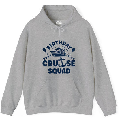 Birthday Cruise Squad Shirt - Fun Nautical Group Celebration Tee (Hoodie) in Sport Grey - Birthday Cruise Squad Shirt - Nautical Party Celebration Tee Design
