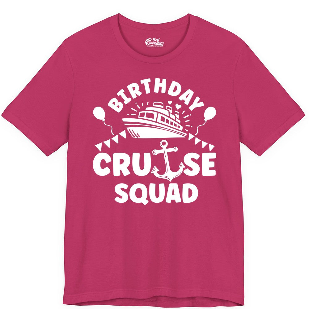 Birthday Cruise Squad Shirt - Fun Nautical Group Celebration Tee (Premium Tee) in Berry - Birthday Cruise Squad Shirt - Nautical Party Celebration Tee Design