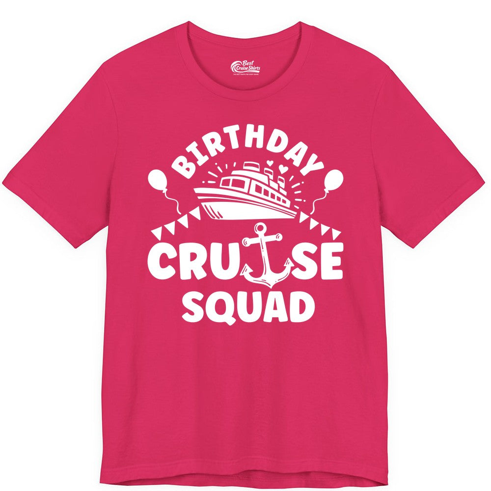 Birthday Cruise Squad Shirt - Fun Nautical Group Celebration Tee (Premium Tee) in Fuchsia - Birthday Cruise Squad Shirt - Nautical Party Celebration Tee Design