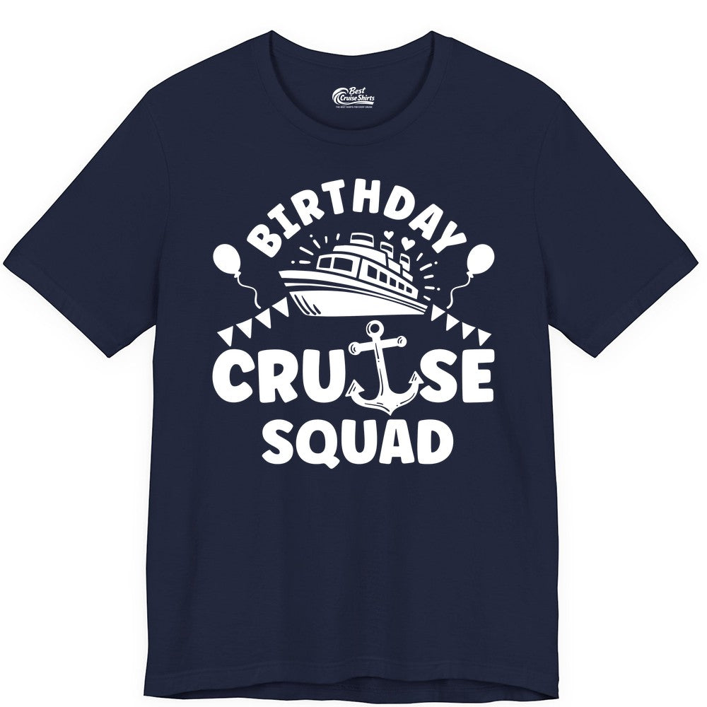 Birthday Cruise Squad Shirt - Fun Nautical Group Celebration Tee (Premium Tee) in Navy - Birthday Cruise Squad Shirt - Nautical Party Celebration Tee Design