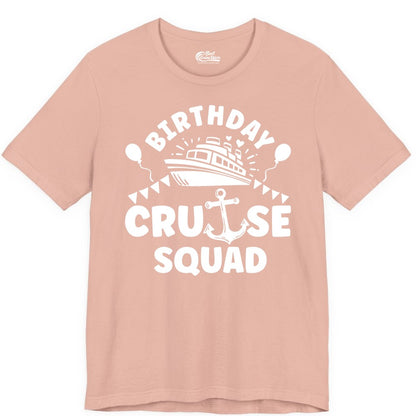 Birthday Cruise Squad Shirt - Fun Nautical Group Celebration Tee (Premium Tee) in Peach - Birthday Cruise Squad Shirt - Nautical Party Celebration Tee Design