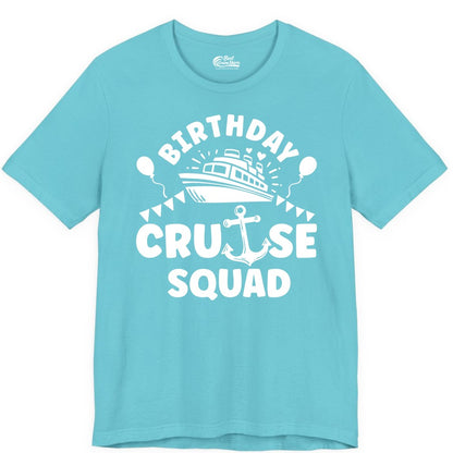 Birthday Cruise Squad Shirt - Fun Nautical Group Celebration Tee (Premium Tee) in Turquoise - Birthday Cruise Squad Shirt - Nautical Party Celebration Tee Design
