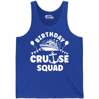 Birthday Cruise Squad Shirt - Fun Nautical Group Celebration Tee (Tank Top) in True Royal - Birthday Cruise Squad Shirt - Nautical Party Celebration Tee Design