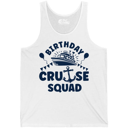 Birthday Cruise Squad Shirt - Fun Nautical Group Celebration Tee (Tank Top) in White - Birthday Cruise Squad Shirt - Nautical Party Celebration Tee Design