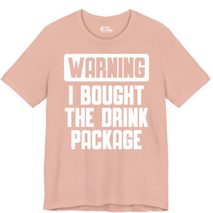 Cruise Drink Package Shirt - Funny Cruise Warning Tee for Adults (Premium Tee) in Peach - Warning I Bought The Drink Package Funny Cruise Shirt Bold Design