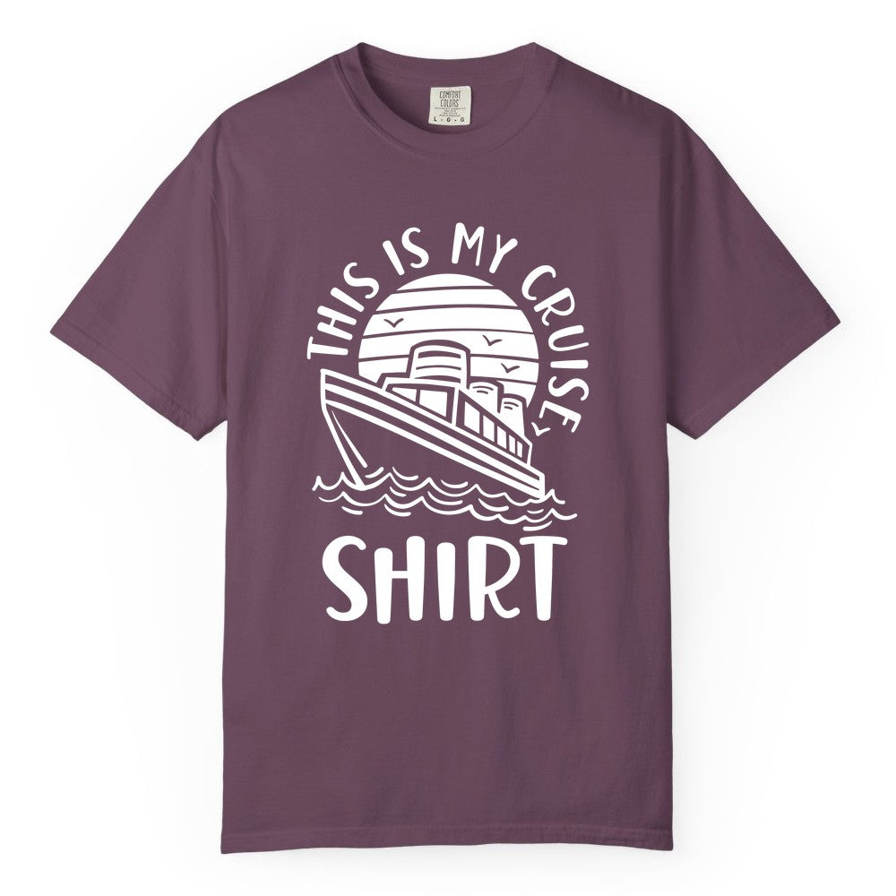 This Is My Cruise Shirt - Funny Cruise Ship Shirt for Vacation (Comfort Color) in Berry - This Is My Cruise Shirt - Funny Cruise Ship Sun Ocean T-Shirt Design