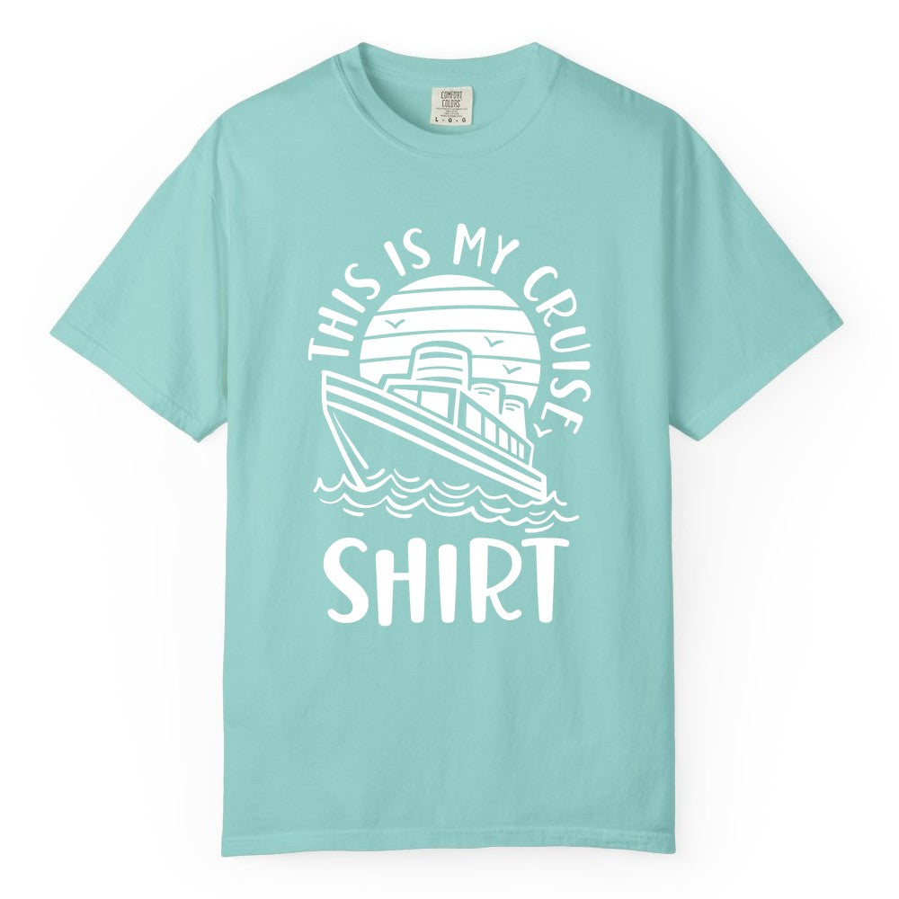This Is My Cruise Shirt - Funny Cruise Ship Shirt for Vacation (Comfort Color) in Chalky Mint - This Is My Cruise Shirt - Funny Cruise Ship Sun Ocean T-Shirt Design