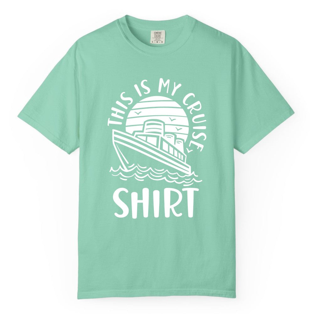 This Is My Cruise Shirt - Funny Cruise Ship Shirt for Vacation (Comfort Color) in Island Reef - This Is My Cruise Shirt - Funny Cruise Ship Sun Ocean T-Shirt Design