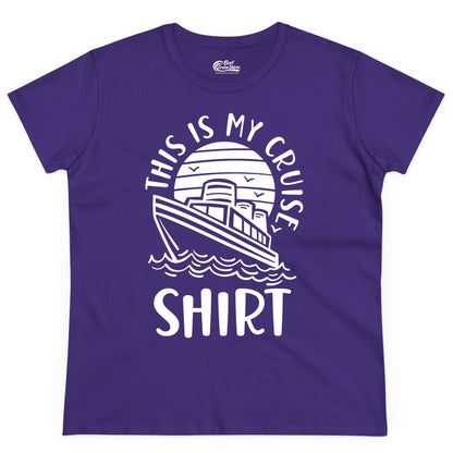 This Is My Cruise Shirt - Funny Cruise Ship Shirt for Vacation (Ladies Tee) in Purple - This Is My Cruise Shirt - Funny Cruise Ship Sun Ocean T-Shirt Design