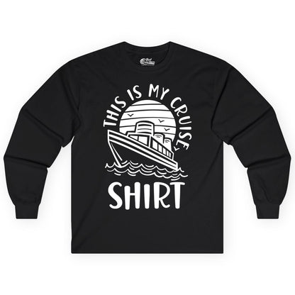 This Is My Cruise Shirt - Funny Cruise Ship Shirt for Vacation (Long Sleeve) in Black - This Is My Cruise Shirt - Funny Cruise Ship Sun Ocean T-Shirt Design