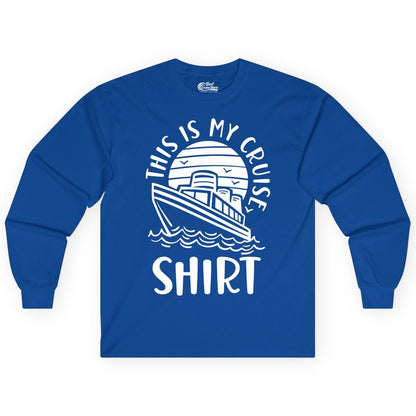 This Is My Cruise Shirt - Funny Cruise Ship Shirt for Vacation (Long Sleeve) in Royal - This Is My Cruise Shirt - Funny Cruise Ship Sun Ocean T-Shirt Design