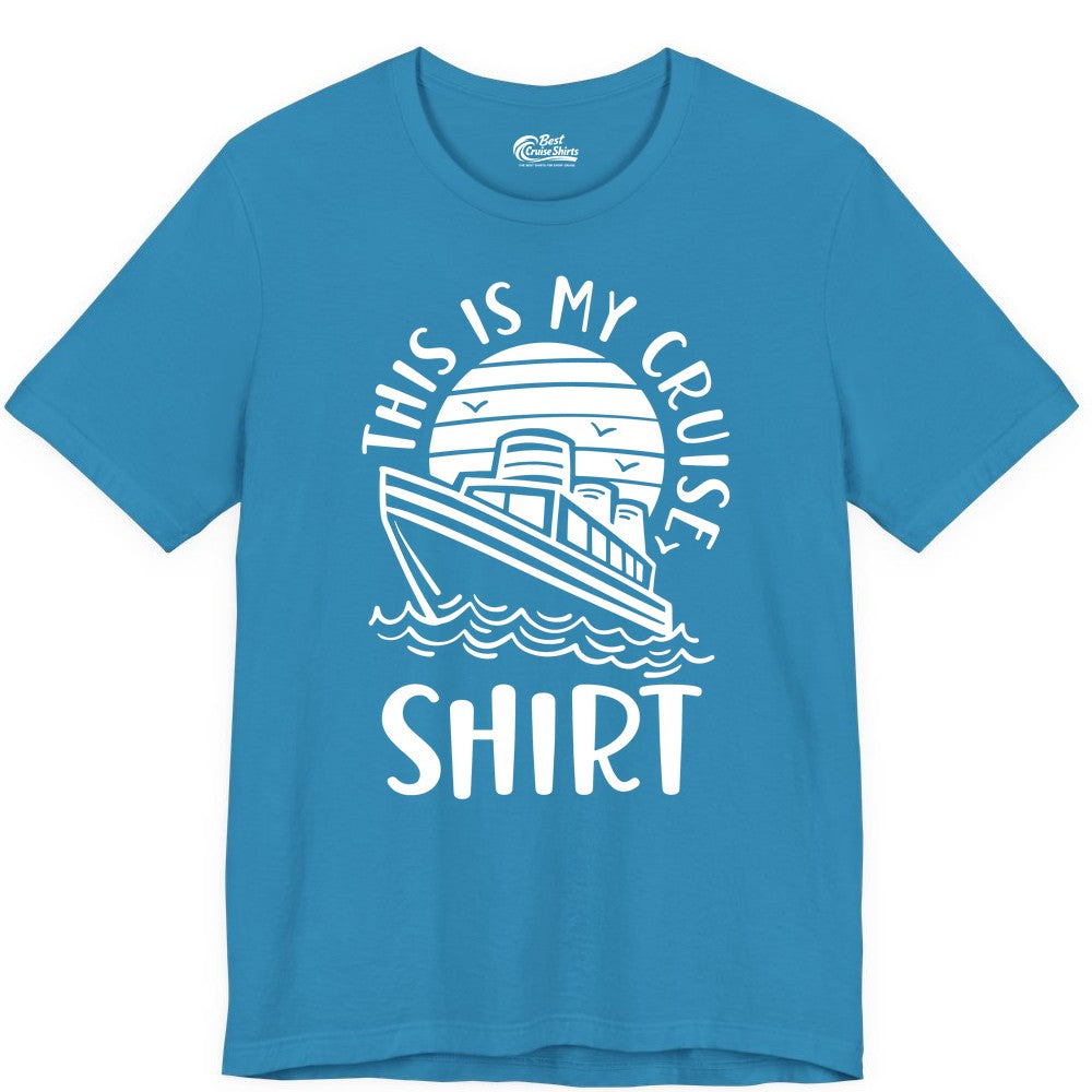 This Is My Cruise Shirt - Funny Cruise Ship Shirt for Vacation (Premium Tee) in Aqua - This Is My Cruise Shirt - Funny Cruise Ship Sun Ocean T-Shirt Design
