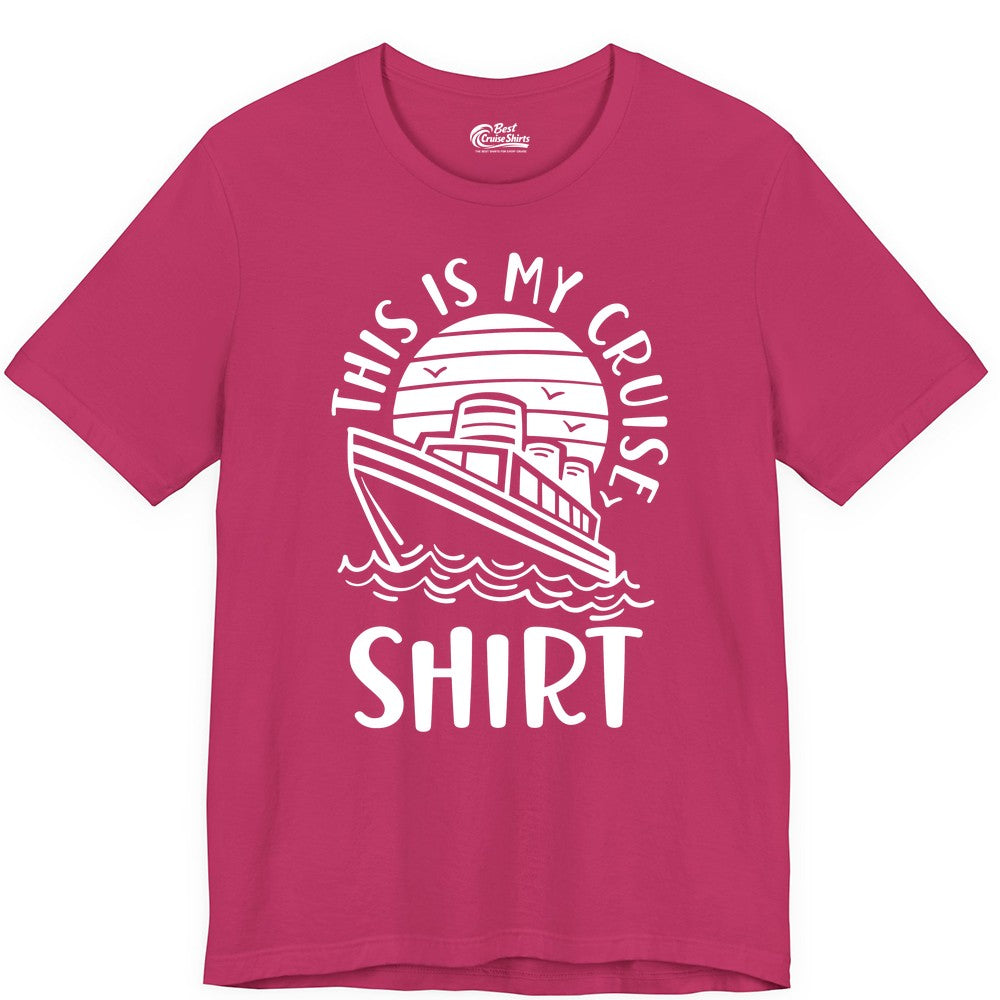 This Is My Cruise Shirt - Funny Cruise Ship Shirt for Vacation (Premium Tee) in Berry - This Is My Cruise Shirt - Funny Cruise Ship Sun Ocean T-Shirt Design