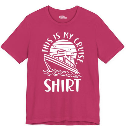 This Is My Cruise Shirt - Funny Cruise Ship Shirt for Vacation (Premium Tee) in Berry - This Is My Cruise Shirt - Funny Cruise Ship Sun Ocean T-Shirt Design