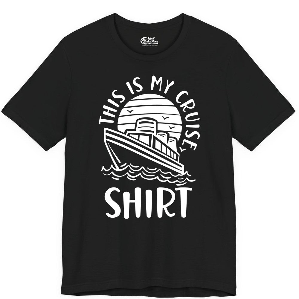 This Is My Cruise Shirt - Funny Cruise Ship Shirt for Vacation (Premium Tee) in Black - This Is My Cruise Shirt - Funny Cruise Ship Sun Ocean T-Shirt Design