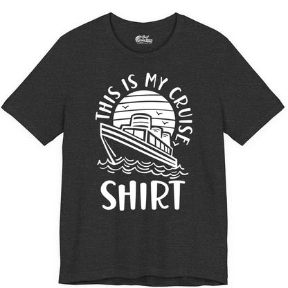 This Is My Cruise Shirt - Funny Cruise Ship Shirt for Vacation (Premium Tee) in Dark Grey Heather - This Is My Cruise Shirt - Funny Cruise Ship Sun Ocean T-Shirt Design