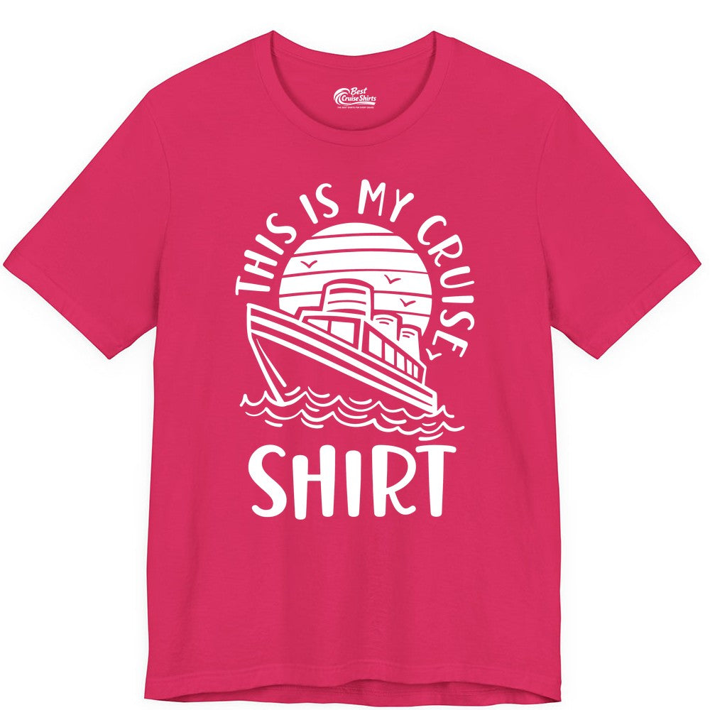 This Is My Cruise Shirt - Funny Cruise Ship Shirt for Vacation (Premium Tee) in Fuchsia - This Is My Cruise Shirt - Funny Cruise Ship Sun Ocean T-Shirt Design