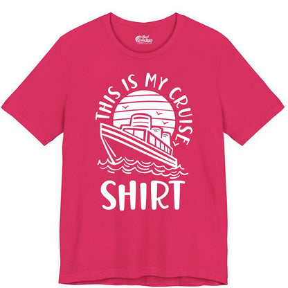 This Is My Cruise Shirt - Funny Cruise Ship Shirt for Vacation (Premium Tee) in Fuchsia - This Is My Cruise Shirt - Funny Cruise Ship Sun Ocean T-Shirt Design